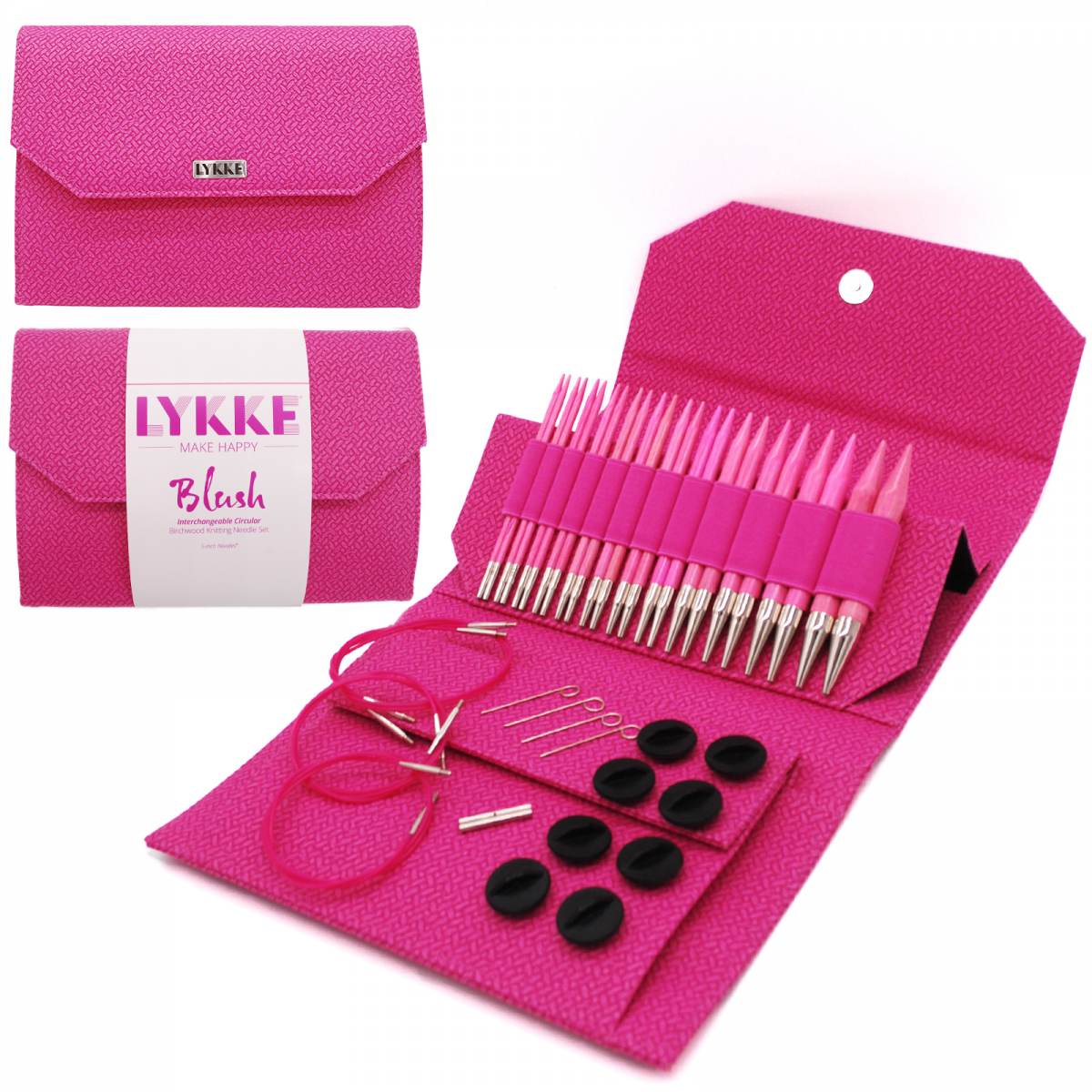 Набор съемных деревянных спиц Lykke Blush Magenta Basketweave 5